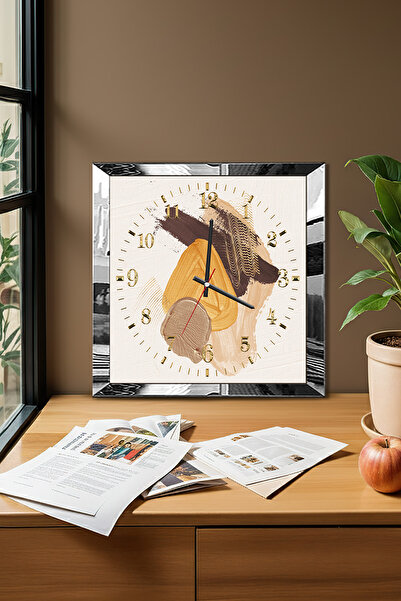 Zevahir Mobilya Dekorasyon Silver Framed Retro Knocks Themed Decorative Mdf Wall Clock