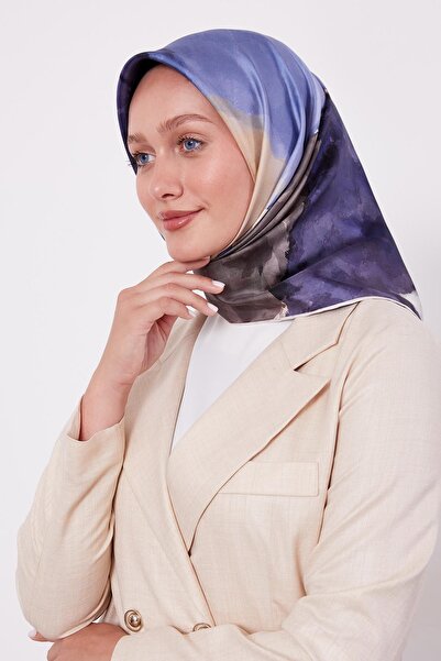 Levidor Navy Blue Twill Silk Scarf