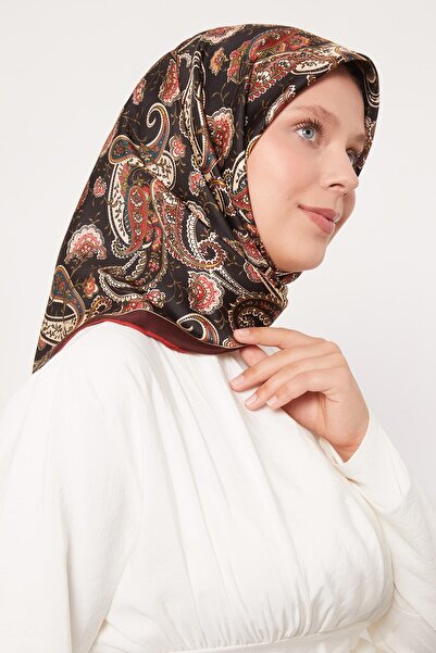 Levidor Burgundy Mixed Retro Twill Silk Scarf