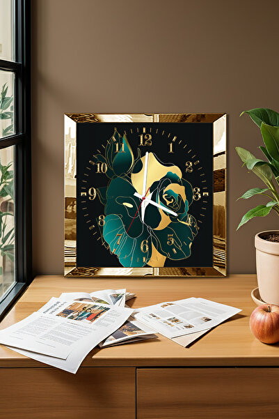 Zevahir Mobilya Dekorasyon Ceas de perete decorativ din MDF cu tematică frunz...