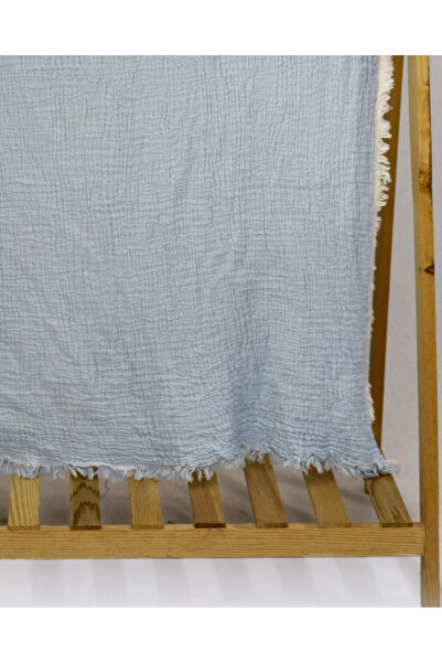 Perky Moth Desenli Jakarlı 4 Katlı Organik Müslin Yatak Örtüsü Battaniye Pike 260x280 cm %100 Pamuk Dört Mevsim