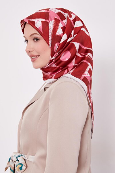 Levidor Cherry Letter Printed Twill Silk Scarf