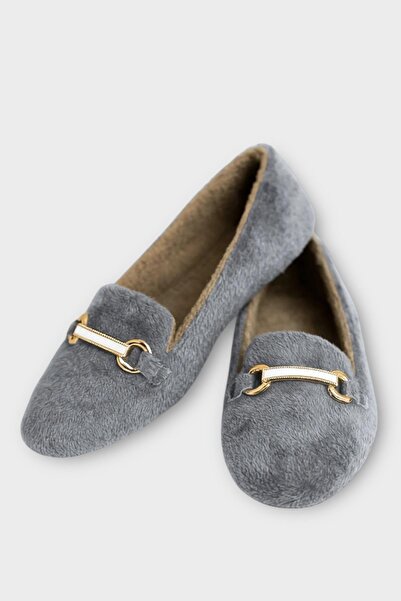 Liger Μαλακό βελούδινο που δεν κάνει θόρυβο Ελαφρύ πάτο Γυναικεία παπούτσια για το σπίτι ΓΚΡΙ