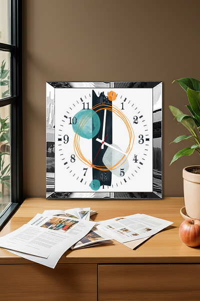 Zevahir Mobilya Dekorasyon Διακοσμητικό ρολόι τοίχου από MDF με θέμα την ροή ...