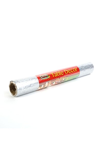 Family Christmas Fata de masa argintie de Craciun, poliester, 180 x 28 cm