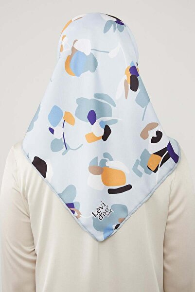 Levidor Μπλε ασύμμετρο μοτίβο κασκόλ με σχέδιο twill