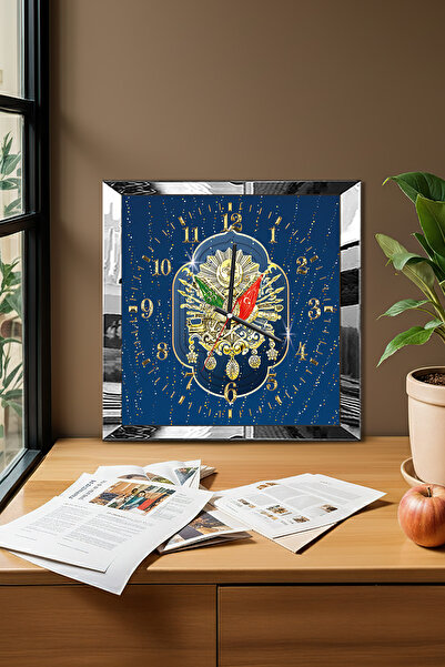 Zevahir Mobilya Dekorasyon Декоративен стенен часовник от МДФ със сребърна ра...