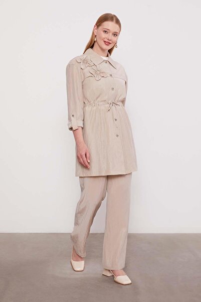 Levidor A.Pudra Processing Shoulder Detailed Cupra Two-Piece Set