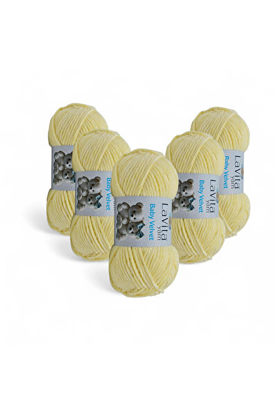 LaVita Yarn Fir de tricotat manual din catifea pentru bebelusi 100% poliester...