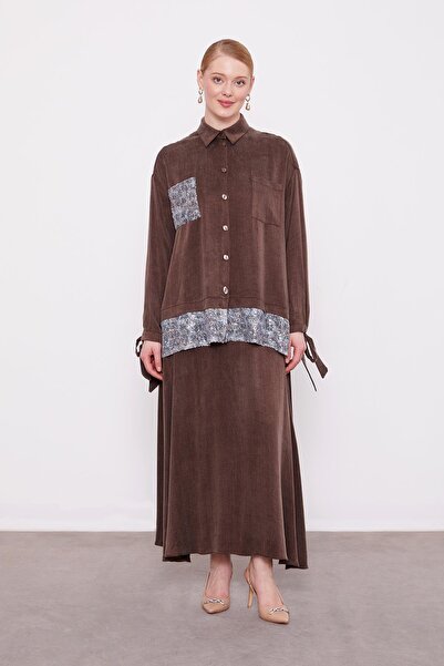 Levidor Kahve Pul Payet Detaylı Cupra İkili Takım