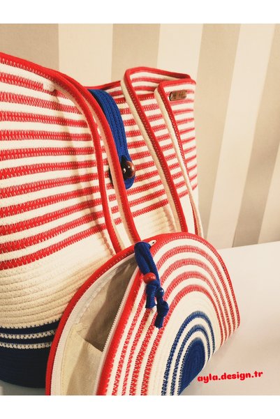 Yektayla Handmade Set of 2 Beach Bags, Portfolio Bag, Shoulder Bag, Designer Bag