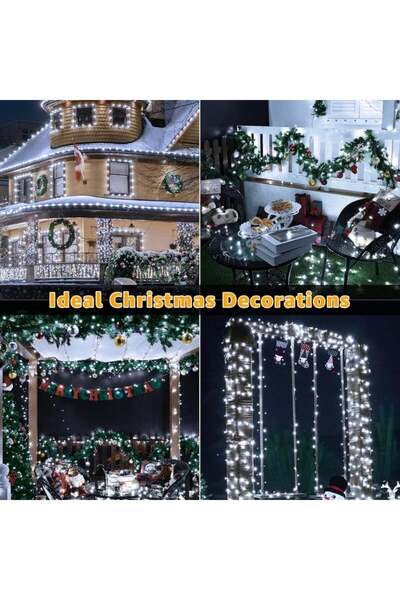 BellFyd 100 LED - Lumini de Craciun ALB RECE, Interior Exterior, Instalatie Luminoasa Pentru Brad