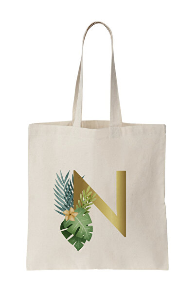 Beril Yamaç Design Studio Geantă din pânză ecologică cu litere - pentru cumpă...