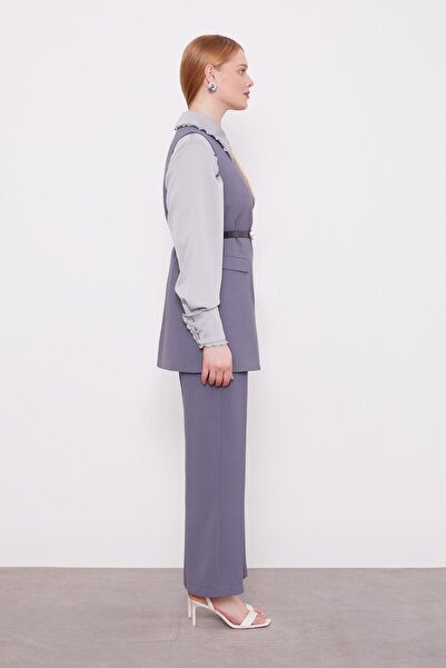 Levidor Anthracite Asymmetrical Vest Double Suit