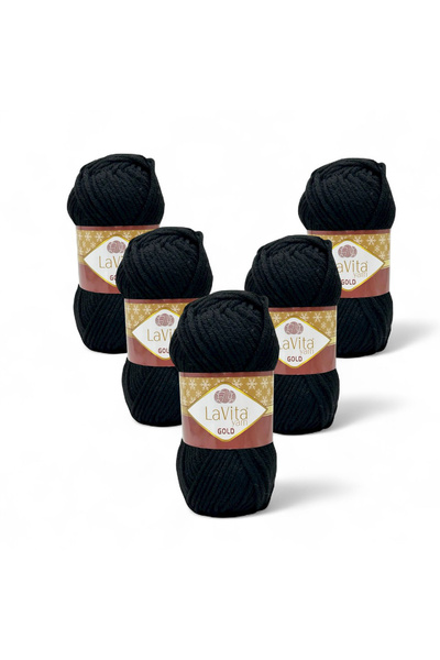 LaVita Yarn Fir de tricotat manual auriu 100% acrilic 500gr 5 BUCĂȚI (9500 NE...