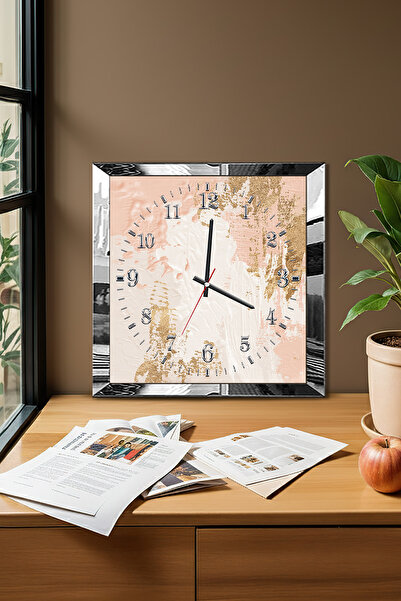 Zevahir Mobilya Dekorasyon Silver Framed Soft Pastel Themed Decorative Mdf Wall Clock
