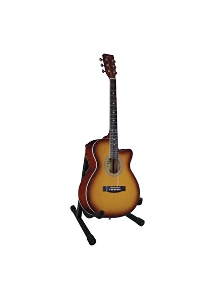 Depox Classical guitar, 95 cm, wood, Cutaway, orange, stand included