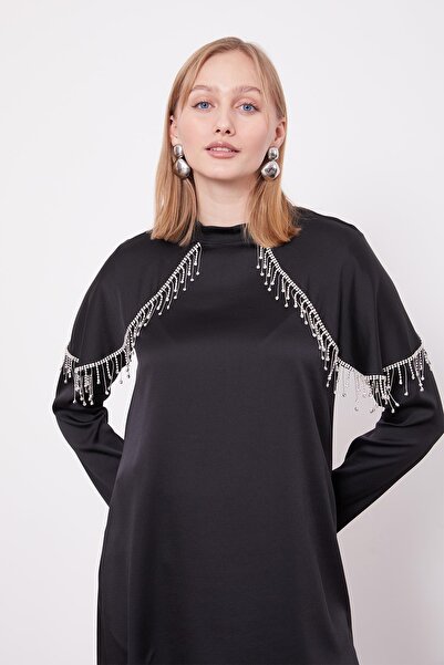 Levidor Black shoulder stripe stone detailed double set