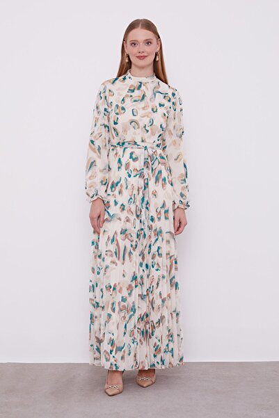 Levidor Φόρεμα με λεπτομέρεια με βολάν σμαραγδί