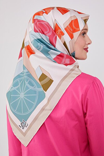 Levidor Κρεμ κασκόλ με σχέδιο κύβου