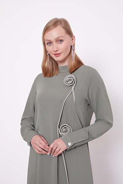 Levidor Σετ τουνίκ με λεπτομέρεια από πέτρα χακί τριαντάφυλλο