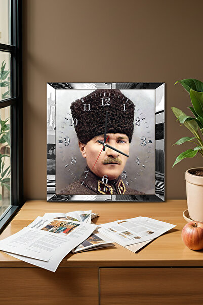 Zevahir Mobilya Dekorasyon Ceas de perete decorativ din MDF cu tematică Musta...