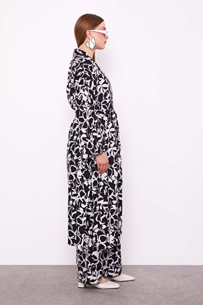 Levidor Μαύρο κιμονό παντελόνι