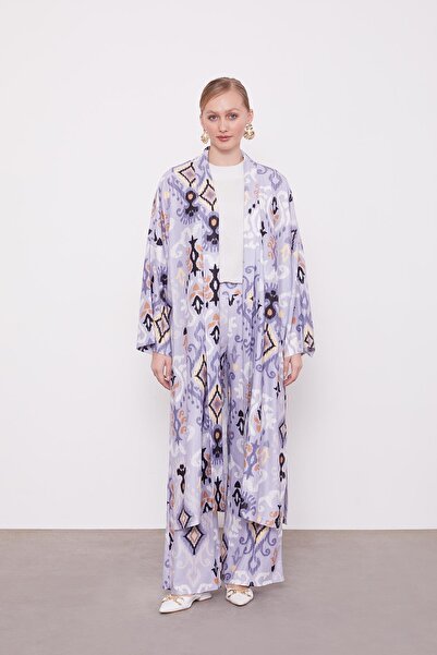 Levidor Lilac Ethnic Pattern Casual Pants Suit