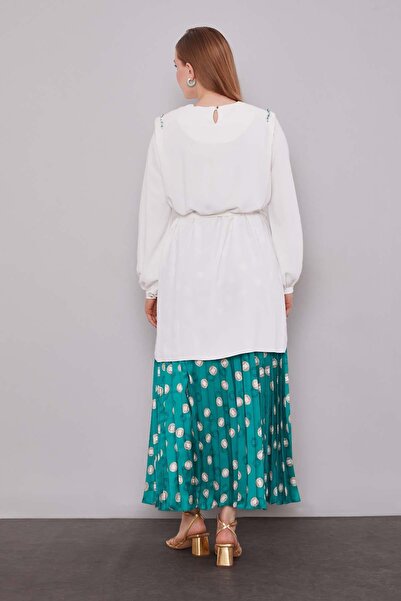 Levidor Σετ φούστας με πλισέ σχέδιο σε σμαραγδί πράσινο