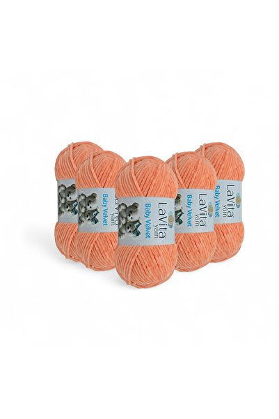 LaVita Yarn Fir de tricotat manual din catifea pentru bebelusi, 100% polieste...