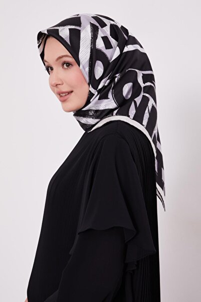 Levidor Black Letter Printed Twill Silk Scarf