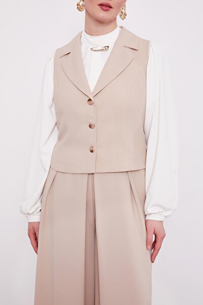 Levidor Διπλό Σετ με Λεπτομέρεια Πλισέ σε Μπεζ Χρώμα