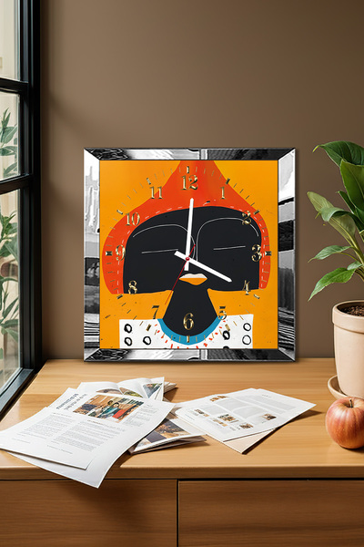 Zevahir Mobilya Dekorasyon Silver Framed Mood of Time Themed Decorative Mdf W...