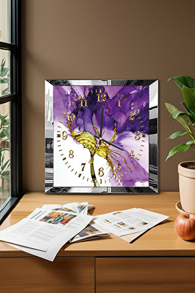 Zevahir Mobilya Dekorasyon Ceas de perete decorativ din MDF cu tematică de fl...