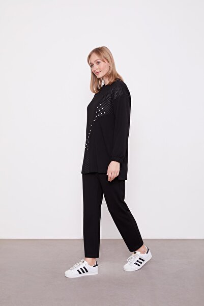 Levidor Διπλό Σετ με Μαύρη Πέτρα και Λεπτομέρεια Διχτυωτού Κλωστού