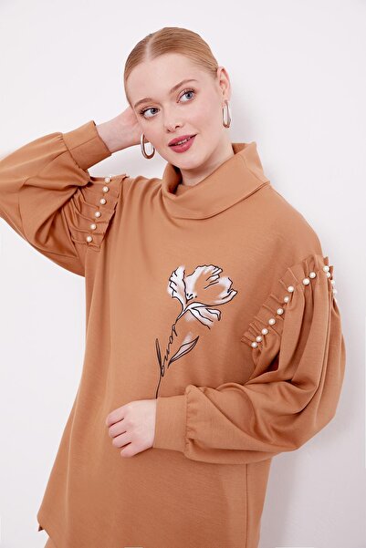 Levidor Karamel İnci Kol Detaylı Spor Takım