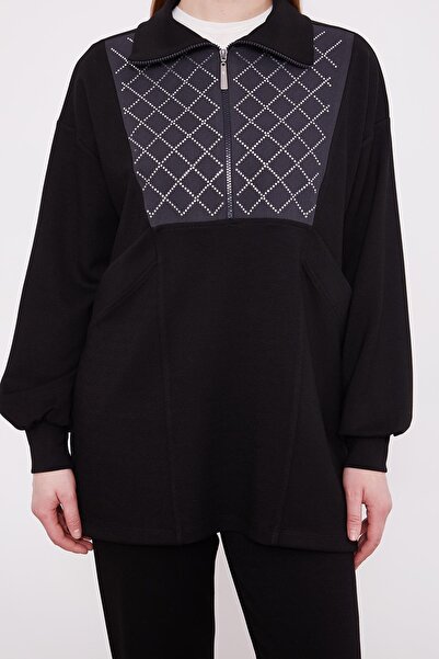 Levidor Black Denim Collar Detailed Double Suit