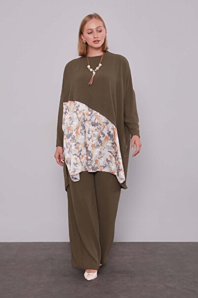 Levidor Khaki Patterned Tunic Set
