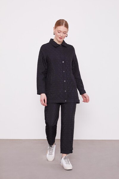 Levidor Black Snap Fastener Quilted Double Set