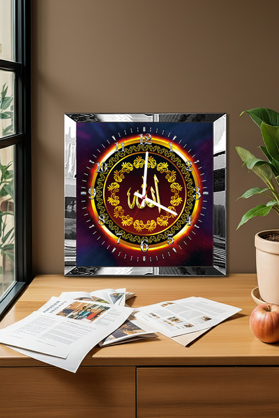 Zevahir Mobilya Dekorasyon Silver Framed Divine Time Themed Decorative Mdf Wa...