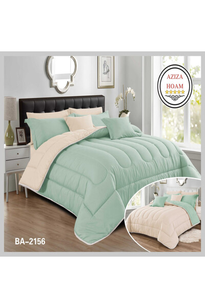 Un Luxury 10-Piece Microfiber Double-Sided Plain Duvet Cover Set -