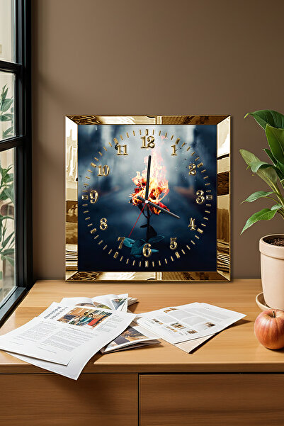 Zevahir Mobilya Dekorasyon Διακοσμητικό ρολόι τοίχου από MDF με θέμα το λουλο...