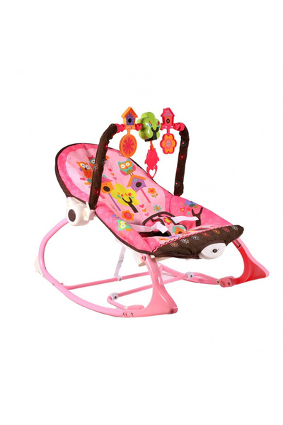 MalPlay Multifunctional rocking chair with music, vibrations, removable bar with 3 hanging toys, rocking chair