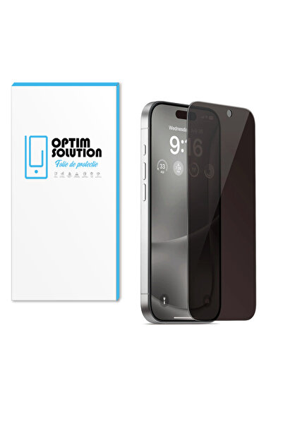 Optim Solution Folie Sticla Extra Strong Privacy 5D pentru Apple iPhone 16 Pr...