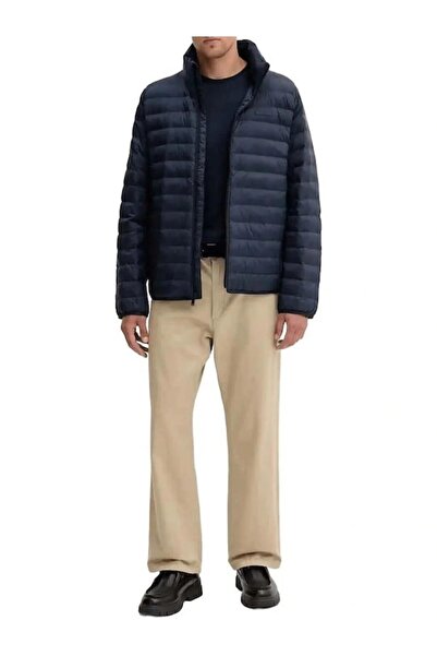 Calvin Klein معطف رجالي مبطن بقصة عادية - أزرق داكن