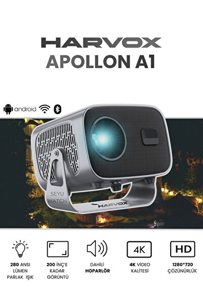 Store Taşınabilir Sinema Dizi Film Projeksiyon 1080P/2K/4K Ev Sineması Dahili Android 11, WiFi & Bluetooth