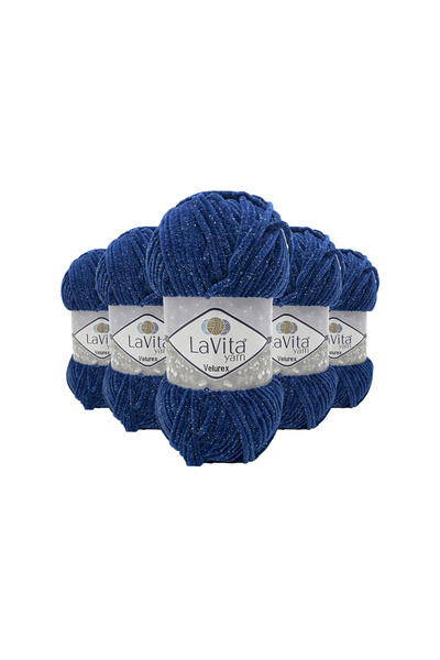LaVita Yarn Fir de tricotat manual Velurex cu Lurex 90% Poliester 10% Lurex 5...