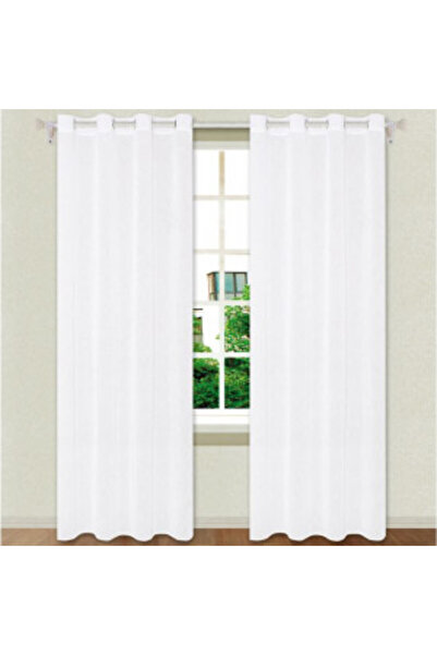 OEM Decorative Curtain with Rings and Voile, Size 140 x 250 cm, Ecru