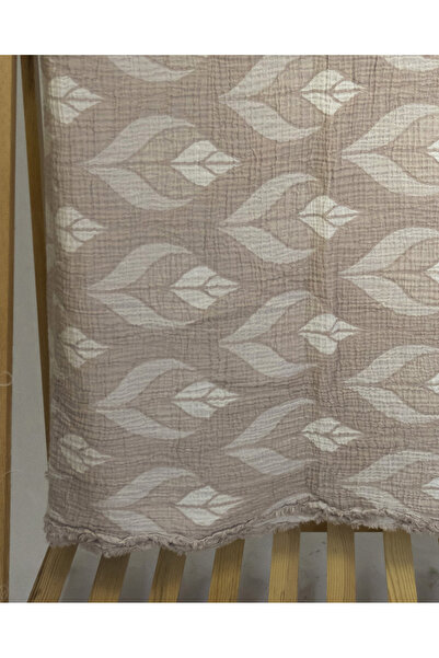 Perky Moth Desenli Jakarlı 4 Katlı Organik Müslin Yatak Örtüsü Battaniye Pike 260x280 cm %100 Pamuk Dört Mevsim