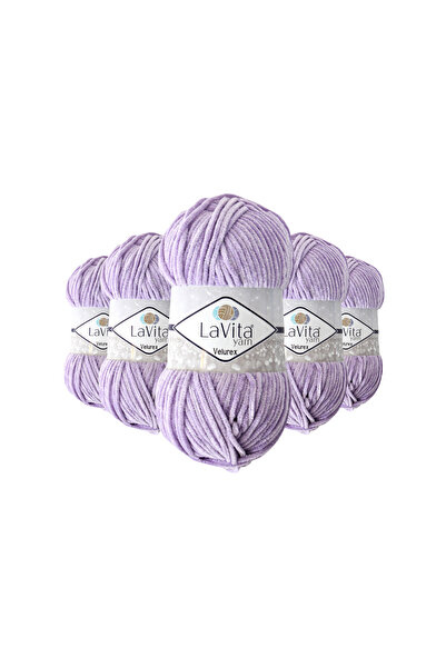 LaVita Yarn خيط فيلوريكس اللامع للحياكة اليدوية 90% بوليستر 10% لوريكس 500 جر...